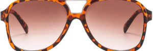 Black Frame Brown Lens Oversized Pilot Sunglasses - Image 16