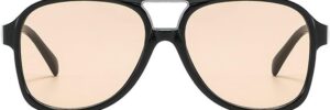 Black Frame Brown Lens Oversized Pilot Sunglasses - Image 17
