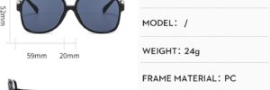 Black Frame Brown Lens Oversized Pilot Sunglasses - Image 6