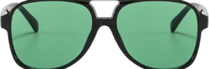 Black Frame Brown Lens Oversized Pilot Sunglasses - Image 9