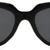 Black Cat Eye Rectangle Sunglasses with Gold Accents
