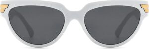 Black Cat Eye Rectangle Sunglasses with Gold Accents - Image 12