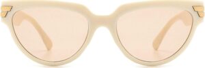 Black Cat Eye Rectangle Sunglasses with Gold Accents - Image 15