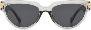 Black Cat Eye Rectangle Sunglasses with Gold Accents - Image 16