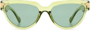 Black Cat Eye Rectangle Sunglasses with Gold Accents - Image 9