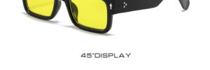 Chunky Black Square Frame Sunglasses with Yellow Lenses - Image 5