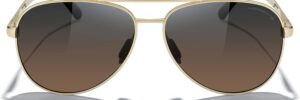 Gold Frame Aviator Sunglasses with Gradient Brown Lenses