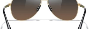 Gold Frame Aviator Sunglasses with Gradient Brown Lenses - Image 4