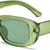 Green Rectangle Frame Fashion Sunglasses