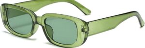 Green Rectangle Frame Fashion Sunglasses