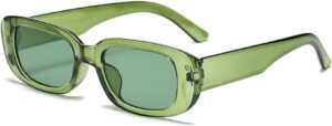 Green Rectangle Frame Fashion Sunglasses