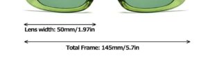 Green Rectangle Frame Fashion Sunglasses - Image 5