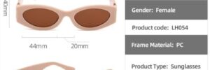 Mtzjh Vintage Cat Eye For Women Sunglasses Personality Resin Lens Travel Eyewear Girls Cute Small Frame Goggles - Image 4