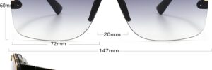 Oversized Flat Top Shield Sunglasses with Gradient Lenses and Gold Accents - Image 5