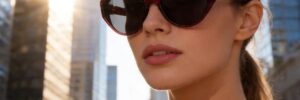 Red Oval Frame Fashion Sunglasses with Dark Lenses - Image 3